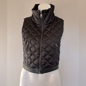 Bebe black vest with matte black studs xs